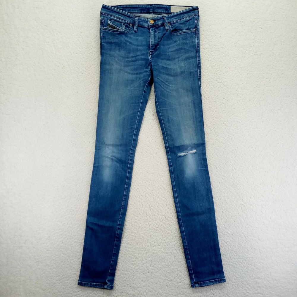 Diesel Skinzee Super Slim Skinny Jeans Blue Wash‎ 0844B W30 L34 Stretch Denim